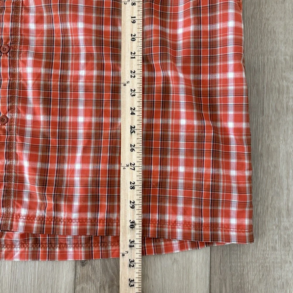The North Face shirt  Men's XXL Orange Plaid Short Sleeve Button Shirt Cooling